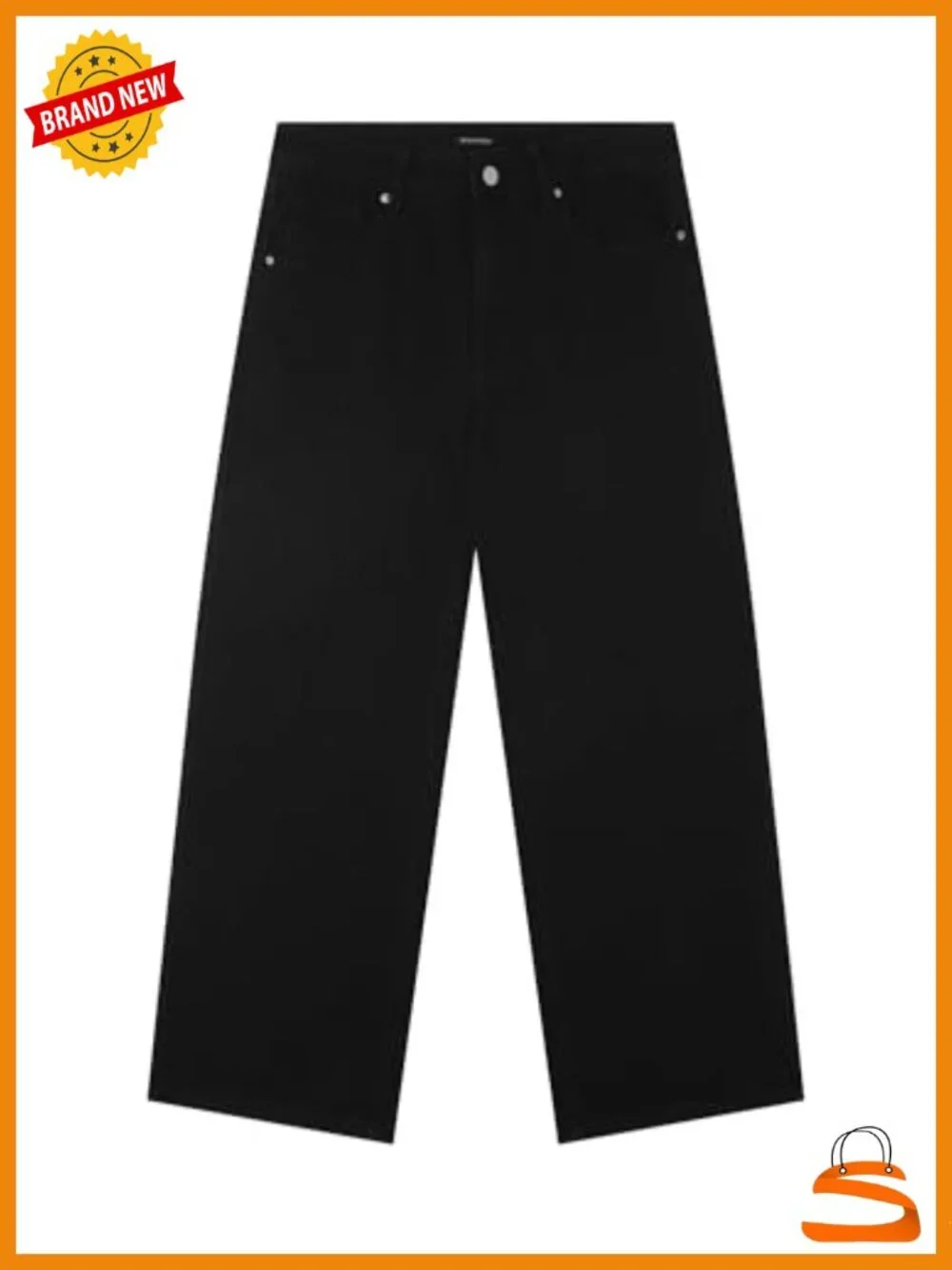 Adjustable Waist Straight Leg Jeans for Women Y2K Baggy High Rise Denim Pants